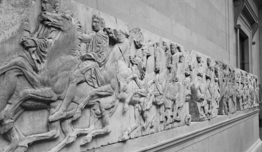A picture of the Elgin Marbles that depict scenes from life in Athens.