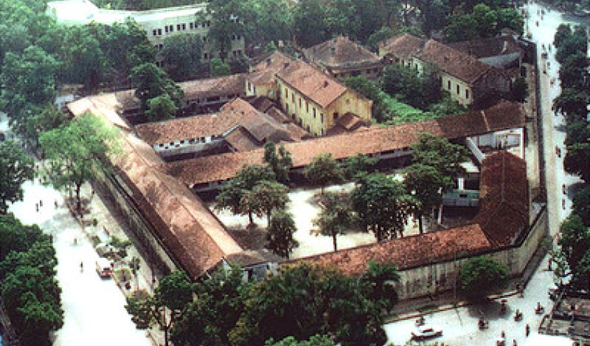 Overview of the Hanoi Hilton prison in Vietnam.