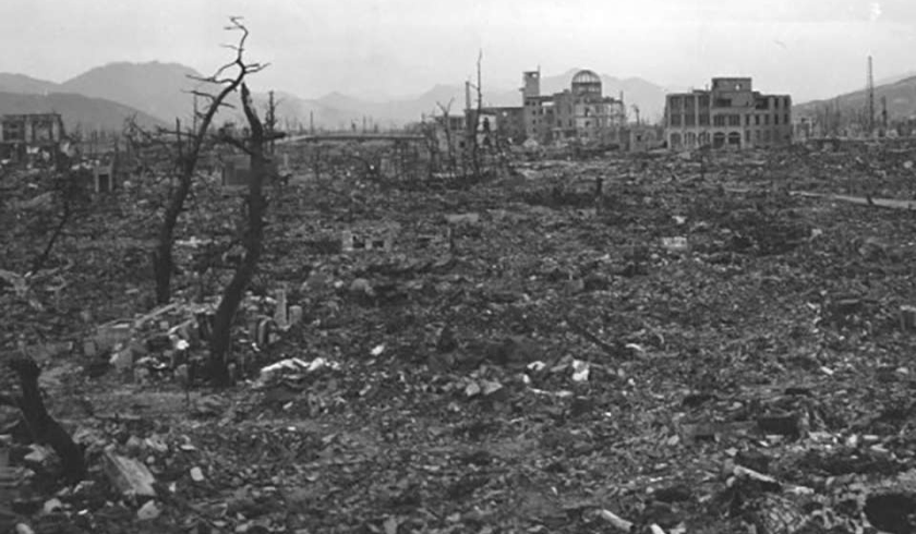 The devastating after-effects in Hiroshima after the nuclear bombing.