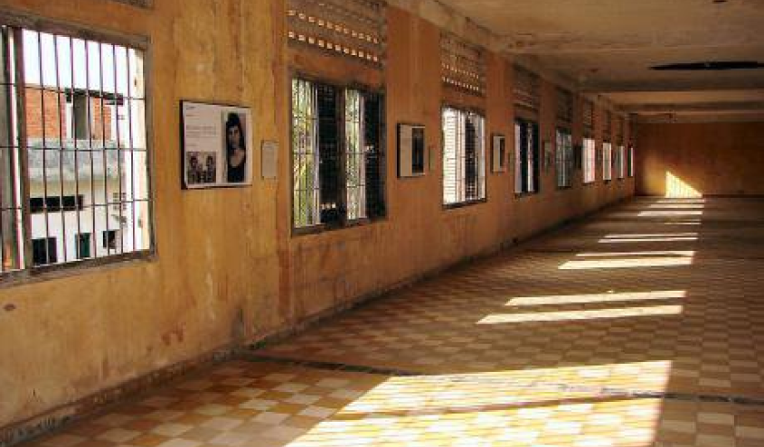 A picture of the Tuol Sleng prison in Cambodia.
